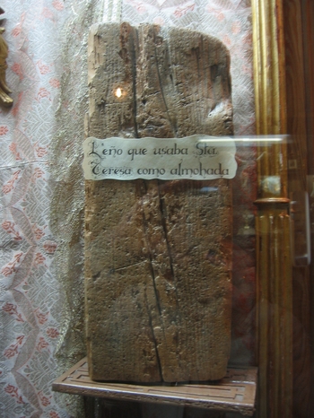 Block of wood used by St Teresa of Avila as a pillow