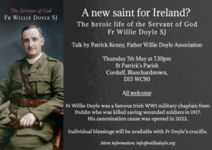 Talk about Fr Willie & blessings with his crucifix ,Thursday 7 May, Corduff Dublin.